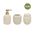 KIT PARA BANHEIRO BEGE COM DOURADO - Imagem 1