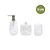 KIT PARA BANHEIRO EM VIDRO BRANCO - Imagem 1