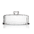Conjunto Boleira Vidro Prato Bolo Com Borda E Tampa S/ Pé 29 X 14 - Imagem 1