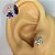 Piercing Orelha Tragus Flat Microbell Reto Flor 6 ZC Prateada - Imagem 1
