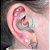 Piercing Septo Orelha Daith Argola Indiana Fina Cravejada com ZC Prateada - Imagem 3