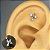 Piercing Orelha Tragus Microbell Cruz em ZC Prateado - Imagem 4