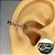 Piercing Orelha Conch Argola Bolinhas Haste Cravejada Prateada - Imagem 1