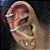 Piercing Orelha Helix Argola Torção Formas Cravejada ZC Dourada - Imagem 4