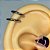 Piercing Argola Fake Pressão Prateada Orelha Helix - Imagem 3