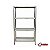 Prateleira Industrial Inox com 4 Planos Gradeados - Imagem 1