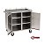 Carrinho 18 - Carrinho Inox Fechado Para Transporte De Alimentos. Com 2 Prateleiras Internas e Rodízios Pneumáticos - Imagem 1