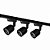 Kit Trilho Avant Elegance 3 Spots Preto Led 7W 6500K - Imagem 1