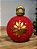 BOLA FLOCO VERMELHO EM RESINA 22,8CM - Imagem 1