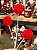 GALHO NATALINO POM POM VERMELHO 51CM - Imagem 1
