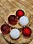 BOLA DECORADA TEXTURIZADA VERMELHA E BRANCA - 8CM - C/6 - Imagem 1