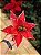 FLOR POINSETIA DECORATIVA VERMELHA COM PINHA - 26CM - Imagem 1
