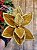 FLOR DECORATIVA POINSETIA OURO AVELUDADO 28CM - Imagem 3
