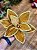 FLOR DECORATIVA POINSETIA OURO AVELUDADO 28CM - Imagem 1