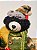 URSO NEGRO NATALINO XADREZ VERDE 31CM - Imagem 2