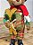 URSO MARROM NATALINO VERDE E VERMELHO 32CM - Imagem 3