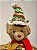 URSO MARROM NATALINO SENTADO VERDE E VERMELHO 26CM - Imagem 2