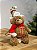 URSO MARROM NATALINO SENTADO VERDE E VERMELHO 26CM - Imagem 4