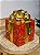 CAIXA DE PRESENTES DECORATIVA EM RESINA DOURADA E VERMELHO 19,5CM - Imagem 2