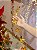 FESTÃO DECORATIVO ARAMADO DOURADO COM FLORES DE CRISTAL DOURADO 1,50CM - Imagem 1