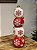 BOLAS EMPILHADAS DECORATIVA BRANCO E VERMELHO EM RESINA 54CM - Imagem 4