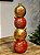 BOLAS EMPILHADAS DECORATIVA VERMELHO E DOURADO EM RESINA 54CM - Imagem 5