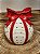 BOLA DECORATIVA BRANCO E VERMELHO EM RESINA 15,2CM - Imagem 3