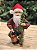 PAPAI NOEL EM PÉ XADREZ VERDE E VERMELHO 30CM - Imagem 2