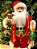 PAPAI NOEL EM PÉ VERMELHO E VERDE 45CM - Imagem 3