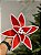 FLOR BICO DE PAPAGAIO AVELUDADO VERMELHO E BRANCO 32CM - Imagem 2
