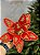 FLOR BICO DE PAPAGAIO AVELUDADO VERMELHO E DOURADO 27CM - Imagem 1