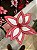 FLOR BICO DE PAPAGAIO BRANCO E VERMELHO BORDADO 28CM - Imagem 3