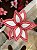 FLOR BICO DE PAPAGAIO BRANCO E VERMELHO BORDADO 28CM - Imagem 8