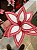FLOR BICO DE PAPAGAIO BRANCO E VERMELHO BORDADO 28CM - Imagem 7