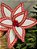 FLOR BICO DE PAPAGAIO BRANCO E VERMELHO BORDADO 28CM - Imagem 2