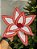 FLOR BICO DE PAPAGAIO BRANCO E VERMELHO BORDADO 28CM - Imagem 1