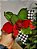 FLOR BICO DE PAPAGAIO VERMELHO E VERDE COM XADREZ 22CM - Imagem 2