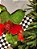 FLOR BICO DE PAPAGAIO VERMELHO E VERDE COM XADREZ 22CM - Imagem 3