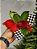 FLOR BICO DE PAPAGAIO VERMELHO E VERDE COM XADREZ 22CM - Imagem 1