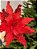 FLOR BICO DE PAPAGAIO AVELUDADO VERMELHO COM GLITTER 32CM - Imagem 2