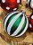 BOLA DECORADA LISTRA POA VERMELHO, VERDE E BRANCO 12CM C/4 UNIDS - Imagem 4