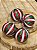 BOLA DECORADA GOMOS VERMELHO,VERDE E BRANCO 10CM C/ 4 UNID - Imagem 1