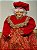 MAMÃE NOEL EM PÉ VERMELHO E DOURADO SUPER LUXO 45CM - Imagem 10