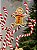 GALHO DECORATIVO CANDY CANNE GINGERBREAD VERMELHO E BRANCO 55CM - Imagem 2