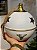 PENDENTE DECORATIVO GUIZO C/ CORDA BRANCO E DOURADO 24CM - Imagem 2