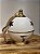 PENDENTE DECORATIVO GUIZO C/ CORDA BRANCO E DOURADO 24CM - Imagem 1