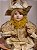 BONECO PIERROT SENTADO A CORDA CHAMPANHE COM DOURADO 42,5CM - Imagem 3