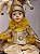BONECO PIERROT SENTADO ACORDA CHAMPANHE COM DOURADO 42,5CM - Imagem 4