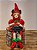 BONECO PIERROT SENTADO A CORDA VERMELHO E VERDE 42,5CM - Imagem 1