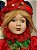 BONECO PIERROT SENTADO A CORDA VERMELHO E VERDE 42,5CM - Imagem 4